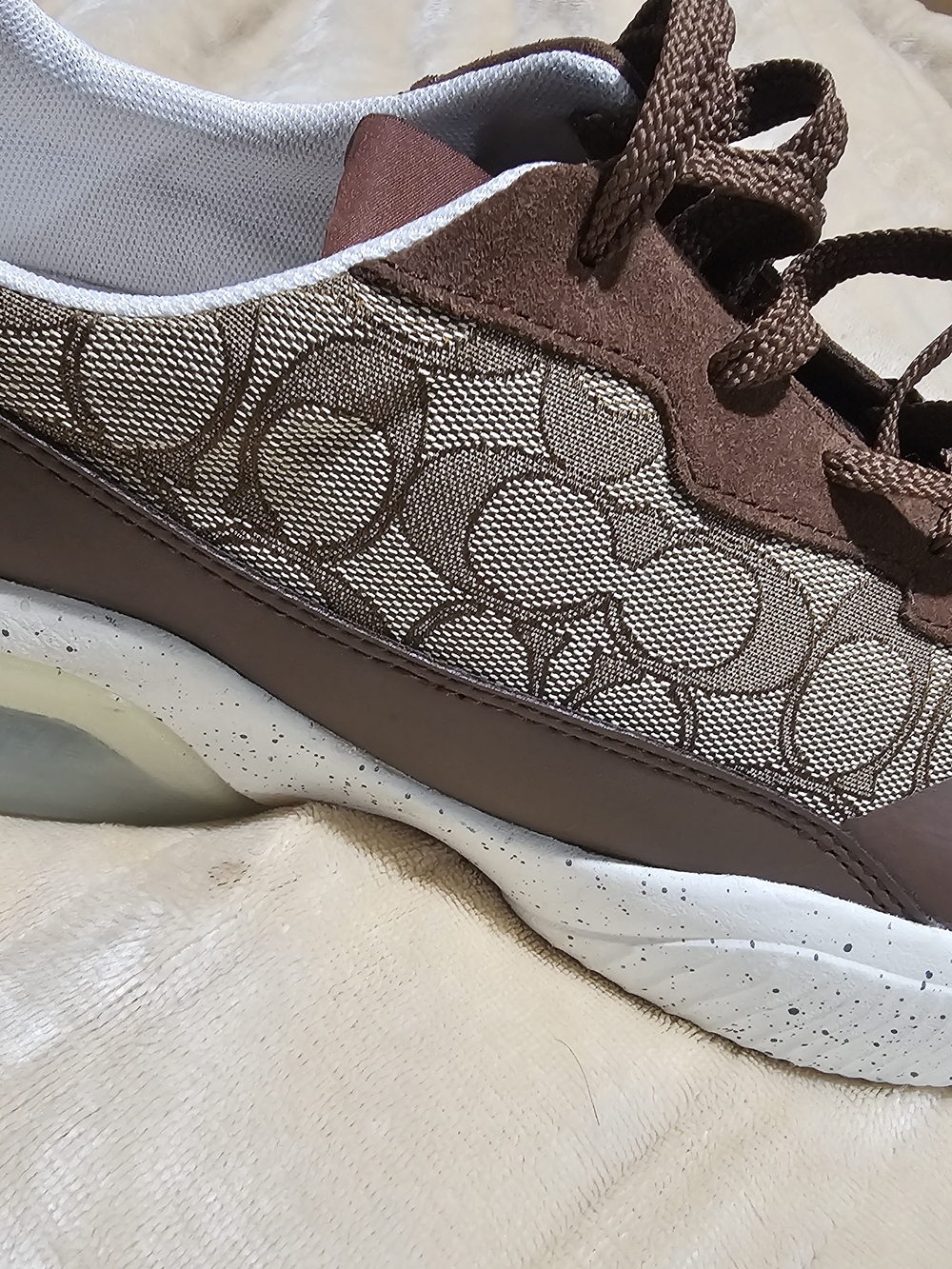 Coach Brown and Beige Signature Logo Men’s Athletic Sneakers